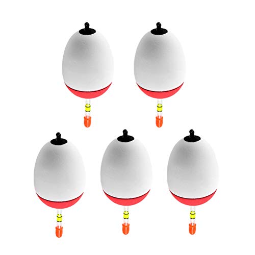 LIOOBO 5Pcs 70g Night Fishing Floats Luminous Fishing Bobber Light up Fishing Buoy sea Fishing Accessories (White)