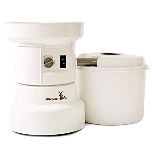 Powerful Electric Grain Mill Wheat Grinder for Home and Professional Use - High Speed Grain Grinder Flour Mill for Healthy Grains and Gluten-Free Flours - Electric Grain Mill by Wondermill,White