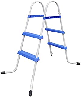 vidaXL Steel Frame Pool Ladder Non-Slip Steps Sturdy Safety for Above Ground High Wall Swimming Pool 34