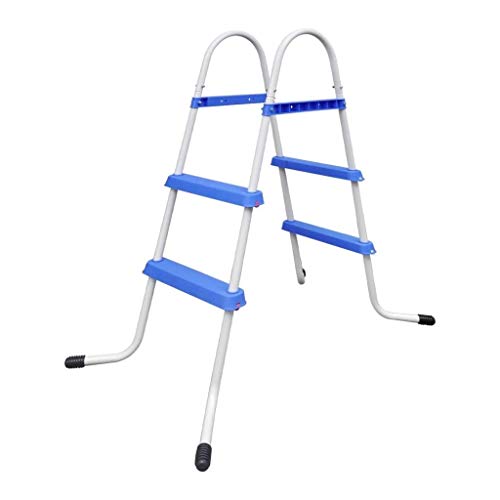 vidaXL Steel Frame Pool Ladder Non-Slip Steps Sturdy Safety for Above Ground High Wall Swimming Pool 34