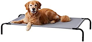 Amazon Basics Cooling Elevated Pet Bed, Large (51 x 31 x 8 Inches), Grey