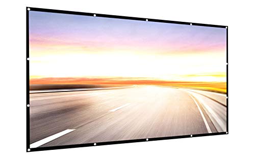 Projector Screen 150 inch 16:9 HD Foldable Anti-Crease Portable Projection Movies Screen for Home Theater Outdoor Indoor Support Double Sided Projection by P-JING