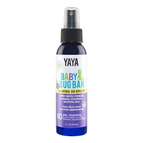 YAYA ORGANICS BABY BUG BAN  All-Natural, Proven Effective Repellent for Babies, Children and Sensitive Skin (4 ounce spray)