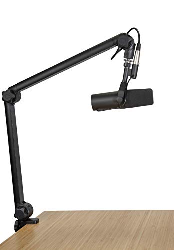 Gator Frameworks Deluxe Desk-Mounted Broadcast Microphone Boom Stand For Podcasts & Recording; Integrated XLR Cable (GFWBCBM3000)