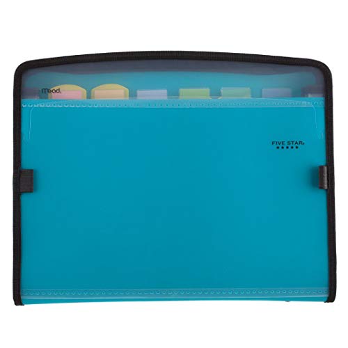 Five Star Expanding File, 7-Pocket Expandable Filing Folder, Zipper Closure, Customizable, Tabbed, Tabs, Teal (72506)