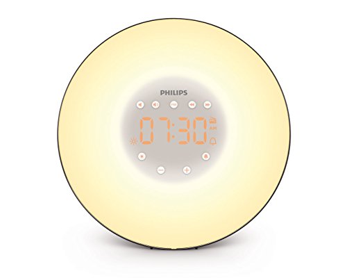 Philips Wake-Up Light with Sunrise Simulation and Radio, Black, HF3506