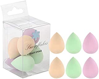 Snowflakes Mini Makeup Sponge Blender, 6 Pcs Multi-Color Beauty Sponge for Foundation, Powder,Concealer and BB Cream. Apply to Face,Corner of Nose, and Under Eyes,Highlight and Contour, LATEX Free.