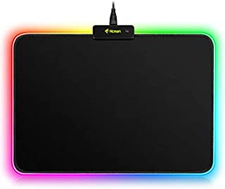 RGB Gaming Mouse Pad Mat - 340×245×3mm Hcman Led Mousepad with Non-Slip Rubber Base, Soft Computer Keyboard Mouse Pad for MacBook, PC, Laptop, Desk