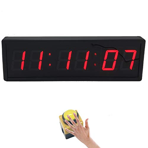 BTBSIGN 2.3inch Digital Countdown Wall Clock Large Stopwatch with Remote and Switch Button for Obstacle Racing