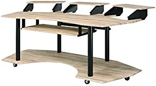 Acme Furniture Eleazar Music Recording Studio Desk, Natural Oak