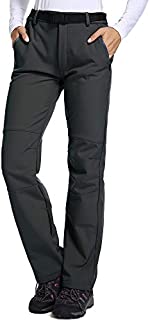 Women's Hiking Waterproof Pants Outdoor Windproof Fleece Lined Soft Shell Insulated Winter Pants Fishing Safari Travel, Grey XXXL 40