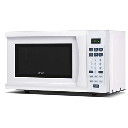 Commercial Chef Westinghouse WCM770W, White Cabin CHM770W 700 Watt Counter Top Microwave Oven, 0.7 Cubic Feet, Cabinet, 18 x 12.9 x 10.3 inches