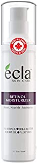 Retinol Moisturizer Cream for Face and Under Eyes - Made in Canada with 1% Retinol, Shea Butter and Organic Aloe Vera Juice. Best Night and Day Moisturizing Cream (1.7 fl oz - 50 ml) Airless Bottle