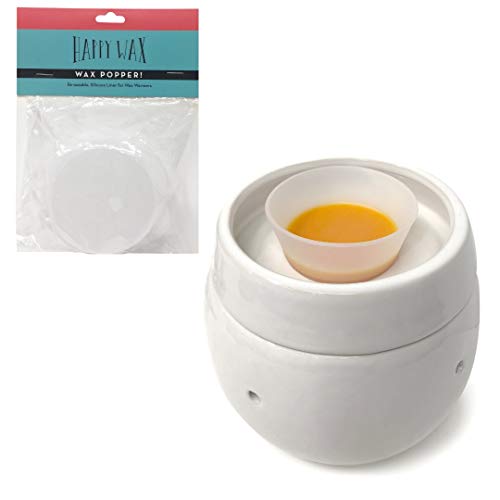 Wax Warmer Popper Liner for Wax Melters - No Mess, No Scrape Way to Remove Scented Wax - Long Lasting and Reusable Silicone! (White, Universal)