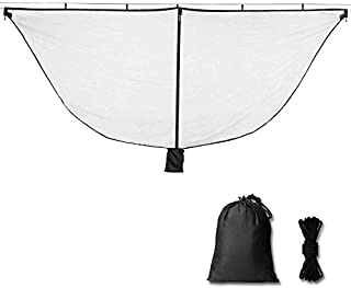 Alucky Hammock Net Camping Mosquito Net, No See Ums & Repels Insect, Polyester Netting for 360 Degree Protection, Double Sided Zipper for Easy Access Fits for All Camping HammocksBlack