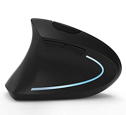 Left Handed Mouse, Lekvey Wireless 2.4G USB Left Hand Ergonomic Vertical Mouse, Less Noise - Black