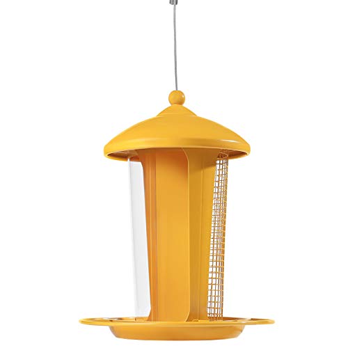 NUOLIDE ,Outdoor Bird Feeder Suitable for Garden DecorationA Bird Feeder That Can Put Two Kinds of Bird Food Makes It Easier to Attract Birds.