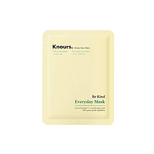 Knours Be Kind Everyday Mask (1ct) | 99% Natural Ingredients Hydrating + Soothing + Revitalizing + Relaxing Effect Facial Nourishing Sheet Mask (EWG Verified Clean Beauty, Cruelty Free, Vegan)