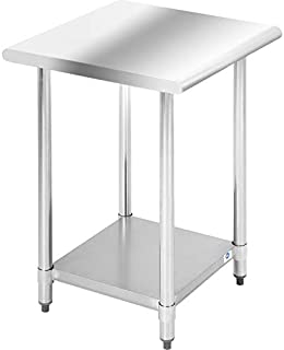 Kitchen Work Table Scratch Resistent and Antirust Metal Stainless Steel Work Table with Adjustable Table Foot Scratch Resistent (24Wx24L)