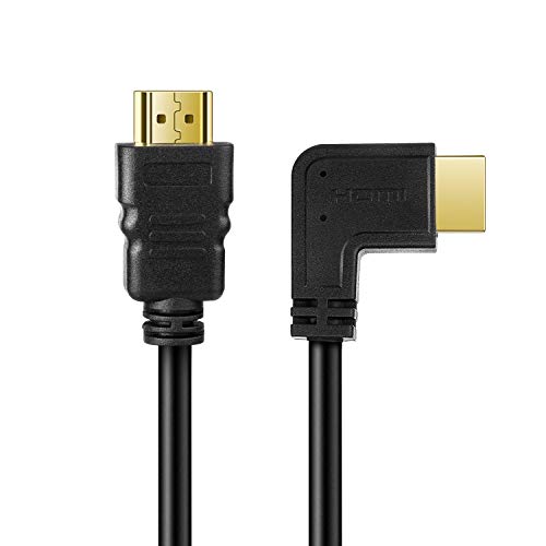 TNP Right Angle HDMI Cable (3FT) - High Speed HDMI 2.0 Cord UHD 4K 60hz 2K 2160p Full HD 1080p Quad HD 1440p 3D ARC/eARC Ethernet for Xbox One X/S PS4 Pro/Slim & Apple TV 4K, Nintendo Switch