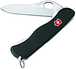 Victorinox Swiss Army One-Hand Sentinel Non-Serrated Pocket Knife Black, 111mm