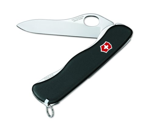 Victorinox Swiss Army One-Hand Sentinel Non-Serrated Pocket Knife Black, 111mm