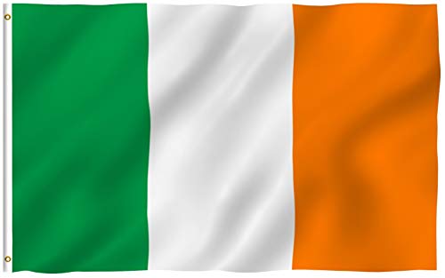 Anley Fly Breeze 3x5 Foot Ireland Flag - Vivid Color and Fade Proof - Canvas Header and Double Stitched - Irish National Flags Polyester with Brass Grommets 3 X 5 Ft