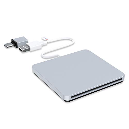 External CD DVD Drive, VersionTECH. USB C Type-c Ultra Slim Portable CD DVD RW DVD CD ROM Burner Writer Superdrive with High Speed Data Transfer Compatible with Mac MacBook Pro Air iMac Laptop