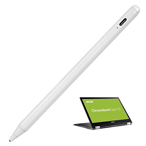 Acer Chromebook Spin 15 Stylus Pencil, Active Stylist Pen for Acer Chromebook Spin 15 2-in-1 Convertible Digital Capacitive Pens High Precision with Ultra Fine Tip,Touch-Control and Rechargeable,White