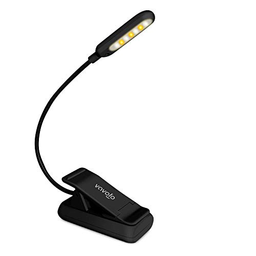 VAVOFO Rechargeable Reading Light, 7 LEDs with 9 Color Temperature 9 Brightness Levels Clip On Book Lights for Reading in Bed with Power Indicator for Bookworms (Black)