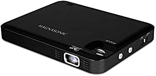 Magnasonic LED Pocket Pico Video Projector, HDMI, Rechargeable Battery, Built-in Speaker, DLP, 60 inch Hi-Resolution Display for Streaming Movies, Presentations, Smartphones, Tablets, Laptops (PP60)