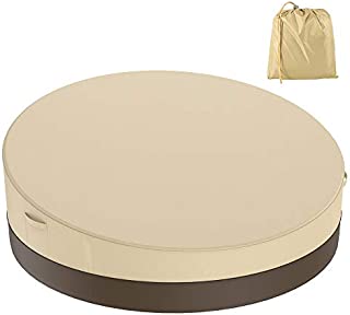 BullStar Patio Round Daybed Cover 90 Inch, 420D Outdoor Garden Furniture Cover Heavy Duty Oxford Fabric Day Bed Sofa Cover Waterproof UV & Weather Resistant