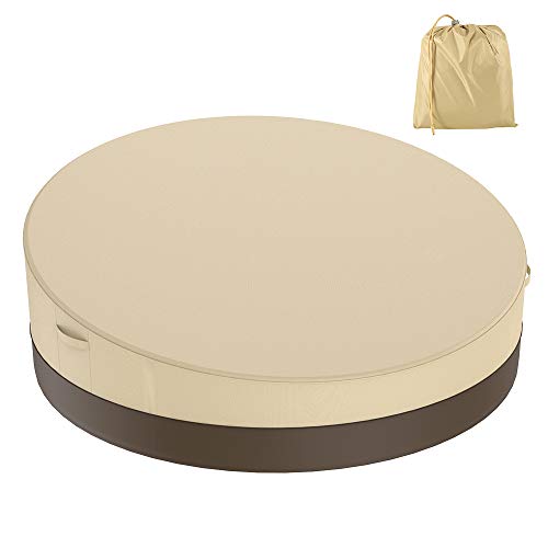 BullStar Patio Round Daybed Cover 90 Inch, 420D Outdoor Garden Furniture Cover Heavy Duty Oxford Fabric Day Bed Sofa Cover Waterproof UV & Weather Resistant