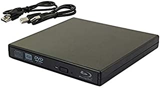 External Blu Ray DVD Drive USB 2.0 Ultra-Slim CD/DVD-ROM CD/DVD-RW Burner Player Rewriter for All Laptop/Notebook/Desktop with Windows 7/8/10/XP MAC OS(Black)