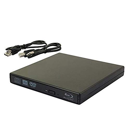 External Blu Ray DVD Drive USB 2.0 Ultra-Slim CD/DVD-ROM CD/DVD-RW Burner Player Rewriter for All Laptop/Notebook/Desktop with Windows 7/8/10/XP MAC OS(Black)