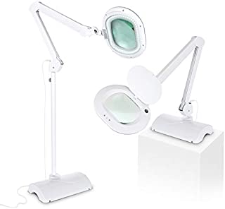 Brightech LightView Pro 2 in 1 XL Magnifying Floor Lamp - Very Bright LED Light with Full Page Magnifier Glass for Pro Tasks, Reading, Crafts & Hobbies - Converts from Standing to Table Lamp