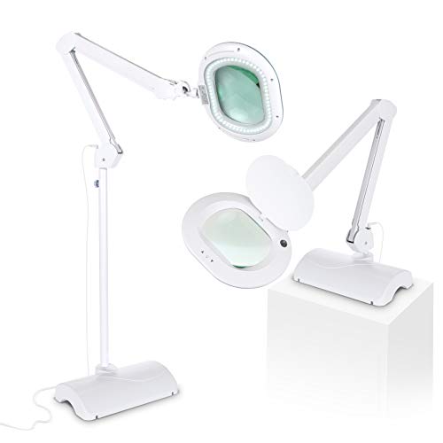 Brightech LightView Pro 2 in 1 XL Magnifying Floor Lamp - Very Bright LED Light with Full Page Magnifier Glass for Pro Tasks, Reading, Crafts & Hobbies - Converts from Standing to Table Lamp