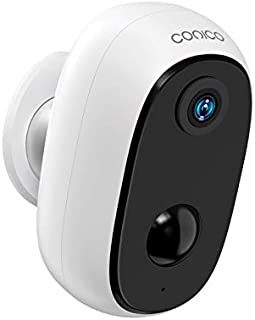 Battery Security Camera Outdoor 10000mAh, Conico 2.4G WiFi 1080P Wireless Rechargeable Battery Powered Camera with 2-Way Audio/Night Vision/Motion Detection/Waterproof Cloud Storage