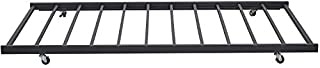 VECELO Twin Only/Roll Out Trundle Bed Frame/Enhanced Metal Slats Support, Black