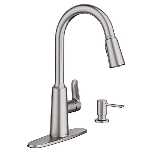 Moen 87028SRS Edwyn Spot Resist Sta Inless 1Handle Deck Mount Pulldown Kitchen Faucet, Stainless Steel