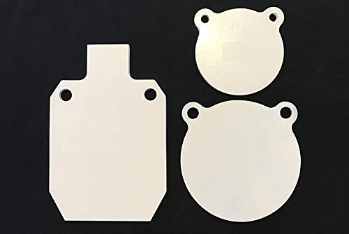 AR500 Steel Target Gong 3pc Set 6in,8in and 8X12 IDPA Silhouette