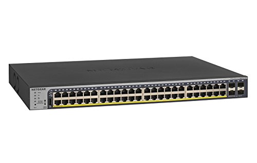 NETGEAR 52-Port PoE Gigabit Ethernet Smart Switch (GS752TP) - Managed with 48 x PoE+ @ 380W, 4 x 1G SFP, Desktop/Rackmount, and ProSAFE Lifetime Protection