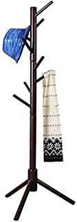 Neasyth Wooden Coat Rack, Free Standing Tree Hanger 8 Hooks Organizer Furniture in Living Room, Bedroom, Entryway for Hat, Scarves, Satchel, Umbrella Etc. Easy Assembly (Coffe)