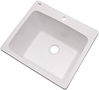 Dekor Sinks 42100NSC Westworth Composite Utility Sink with One Hole, 25