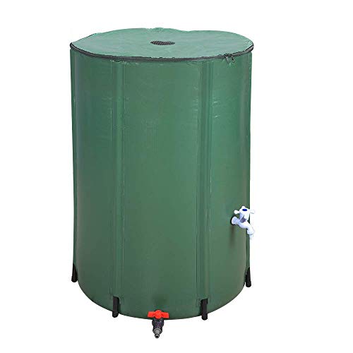 LIVINGPAL 100 Gallon Foldable Rain Barrel, Collapsible Tank Water Storage Container Water Collector with Spigot Filter