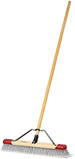 Harper 2224P1 Premium Indoor Smooth-Surface Hardwood 24 in. Push Broom Flagged Bristles, Brown