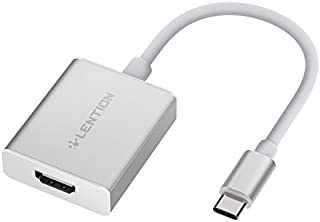 LENTION USB C to 4K HDMI Digital AV Adapter Compatible 2020-2016 MacBook Pro 13/15/16, New Mac Air/iPad Pro/Surface, Chromebook, Samsung S20/S10/S9/S8/Plus/Note 10/9/8, More (CB-4KHDMI, Silver)