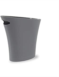 Umbra Skinny Sleek & Stylish Bathroom Trash, Small Garbage Can Wastebasket for Narrow Spaces at Home or Office, Single Pack, Charcoal