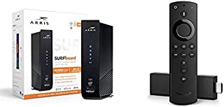 ARRIS Surfboard SBG7400AC2 DOCSIS 3.0 Cable Modem & AC2350 Dual-Band Wi-Fi Router & Fire TV Stick 4K Streaming Device with Alexa Built in, Dolby Vision, Includes Alexa Voice Remote, Latest Release