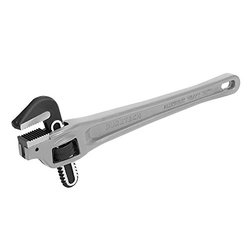 DURATECH 14-inch Heavy Duty Aluminum Offset Pipe Wrench, Adjustable Plumbing Wrench, Drop Forged, Exceed GGG standard